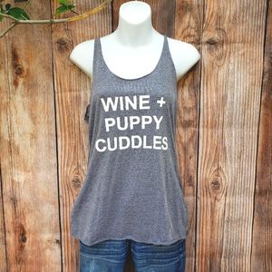 Wine + Puppy Cuddles Tank Top